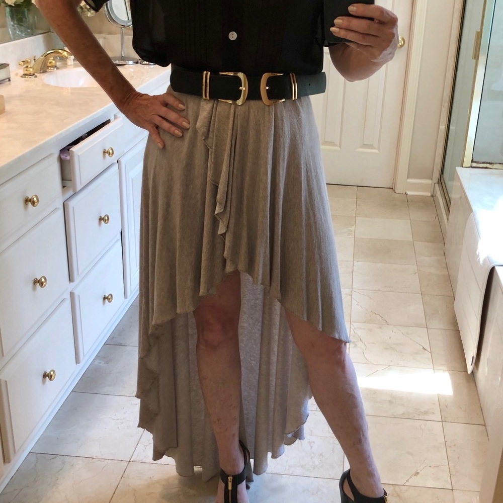 High / Low long skirt w/ ruffle front. Soft! OS - Picture 8 of 13